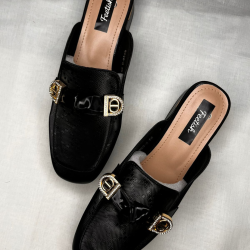 royal black colour mules