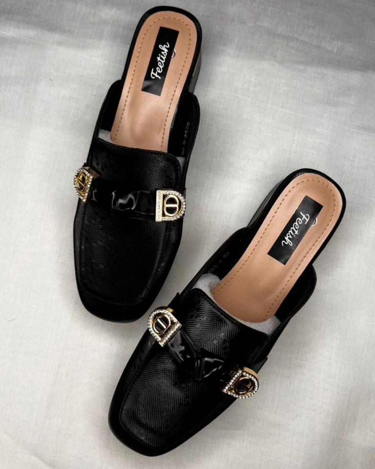 Royal Black Colour Mules