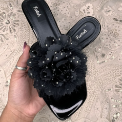 black with florals