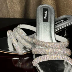 Sparkling Criss Cross Silver Band