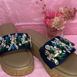 blue embellished with sparkling diamond