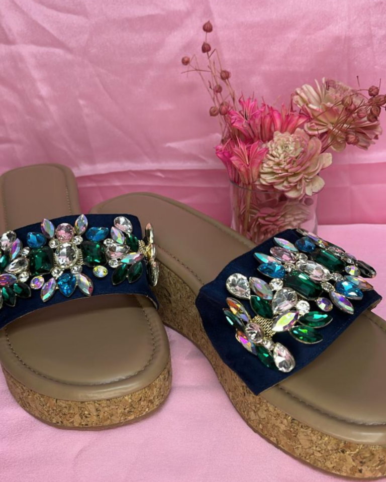 Blue Embellished With Sparkling Diamond