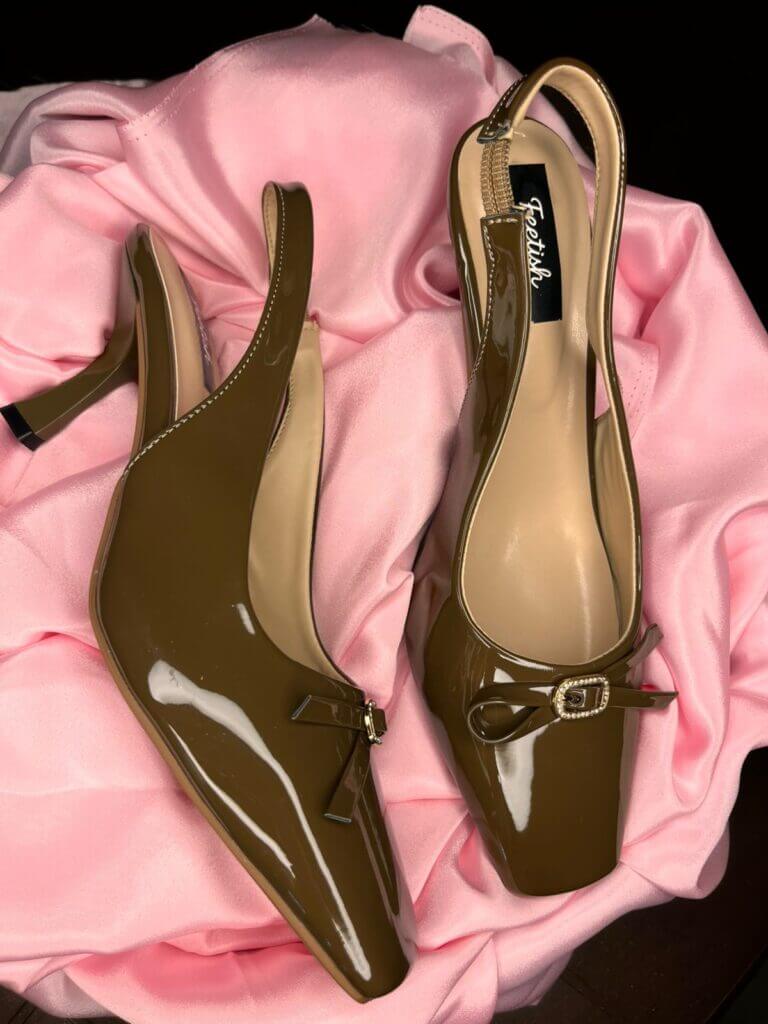Brown With A Cute Bow Stilettos