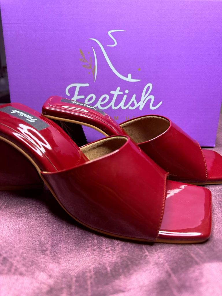 Cherry Colour With Triangle Shape Heel