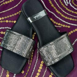 Black With Silver Shining Strap