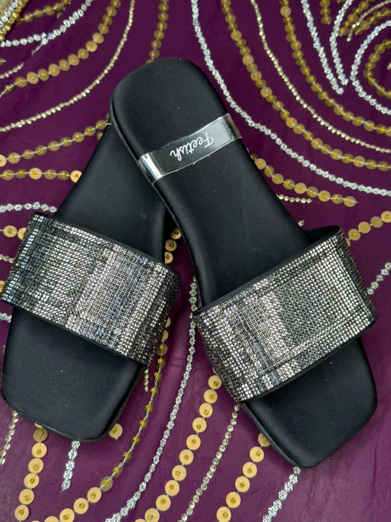 Black With Silver Shining Strap
