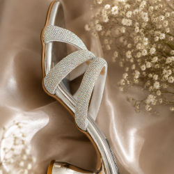 Sparkling Criss Cross Silver Band