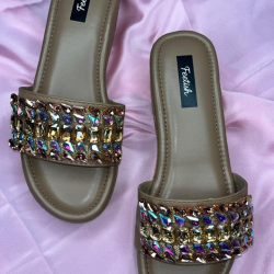 Platform Heels With White Diamonds Embellished