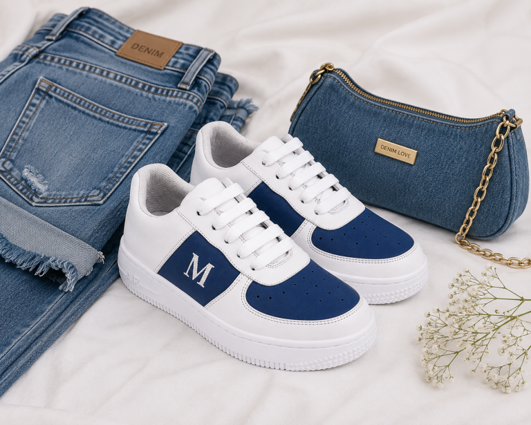 💙 Denim Blue Monogram Sneakers